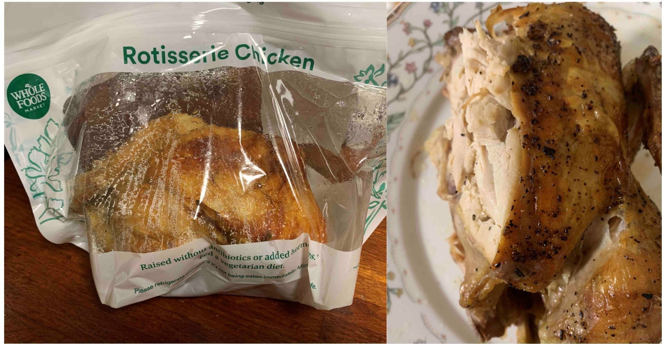 Rotisserie chicken with a quick salad for a busy weeknight dinner