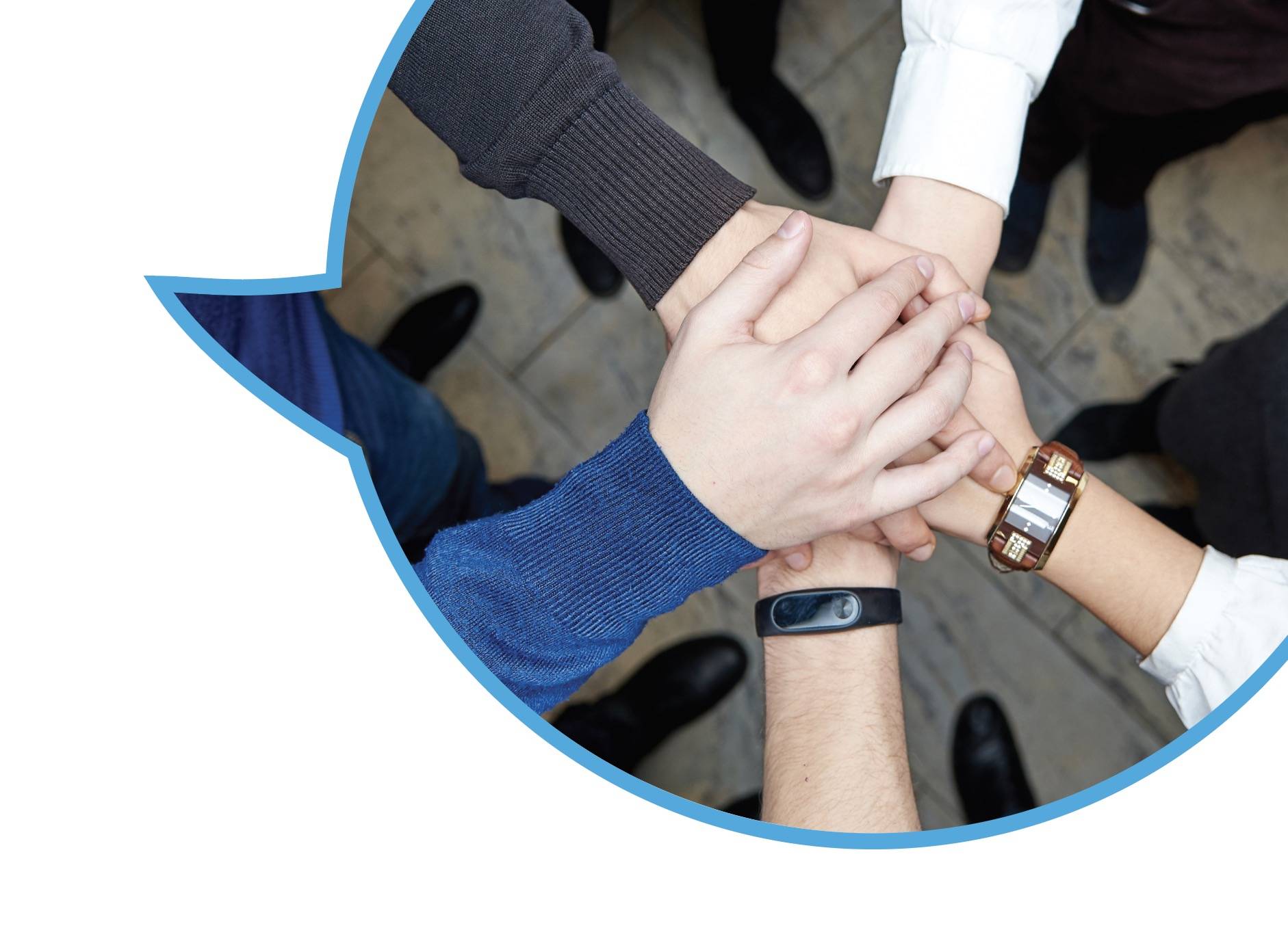 Toward Health team members joining hands